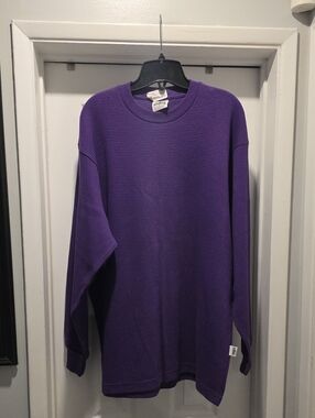 Men's Crewneck Thermal Sweater — Purple